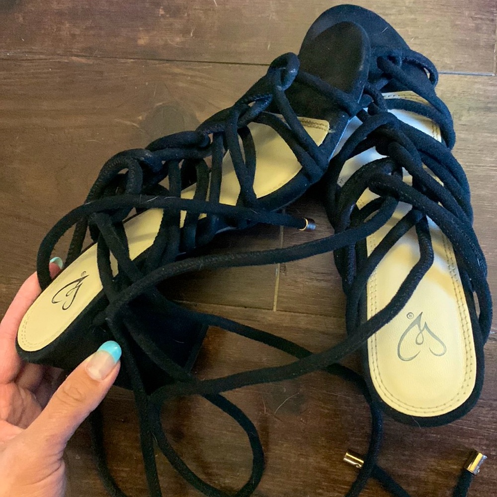 Strappy block heels